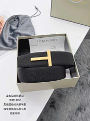Tom Ford Black Dark Brown Gold Belt 4cm - 2