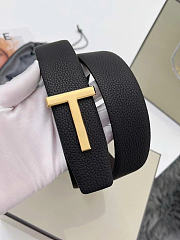 Tom Ford Black Dark Brown Gold Belt 4cm - 4