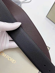 Tom Ford Black Dark Brown Gold Belt 4cm - 5