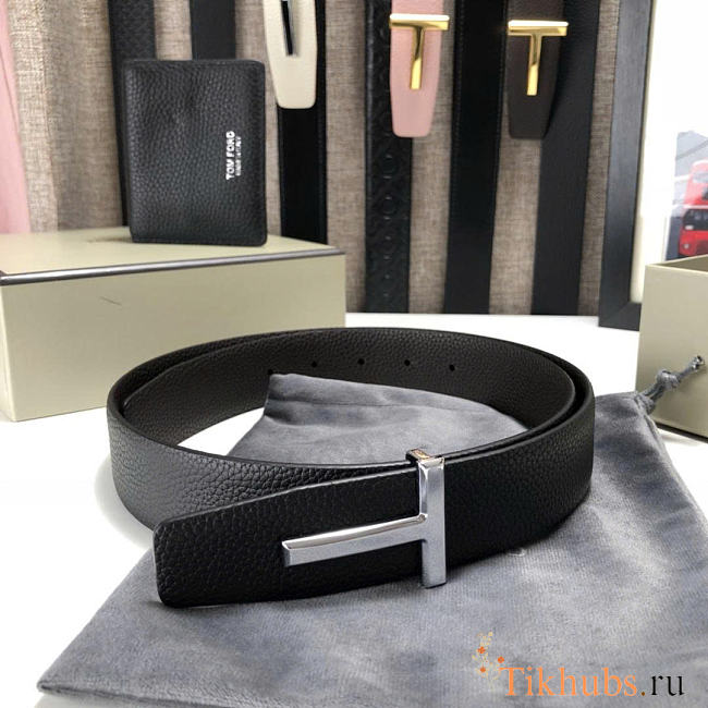 Tom Ford Black Silver Belt 3.5cm - 1