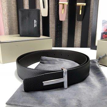 Tom Ford Black Silver Belt 3.5cm