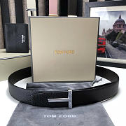 Tom Ford Black Silver Belt 3.5cm - 5