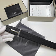 Tom Ford Black Silver Belt 3.5cm - 3