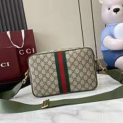 Gucci Ophidia Medium Crossbody Bag Beige Green 28.5x18x7.5cm - 4