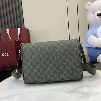 Gucci GG Pattern Medium Crossbody Bag Green 27x20x9cm