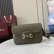 Gucci Horsebit 1955 Soft Medium Shoulder Bag Green 26x17.5x10cm - 1