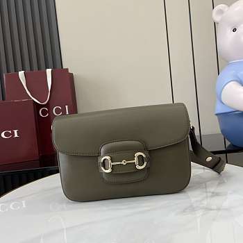 Gucci Horsebit 1955 Soft Medium Shoulder Bag Green 26x17.5x10cm
