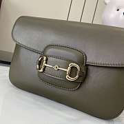 Gucci Horsebit 1955 Soft Medium Shoulder Bag Green 26x17.5x10cm - 2