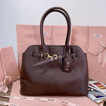 Miu Miu Aventure Nappa Leather Dark Brown Bag 40x31x13cm