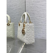 Dior Small Lady Dior Bag Cream Cannage Star Pattern 20cm - 6