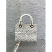 Dior Small Lady Dior Bag Cream Cannage Star Pattern 20cm - 2