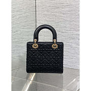 Dior Small Lady Dior Bag Black Cannage Star Pattern 20cm - 3