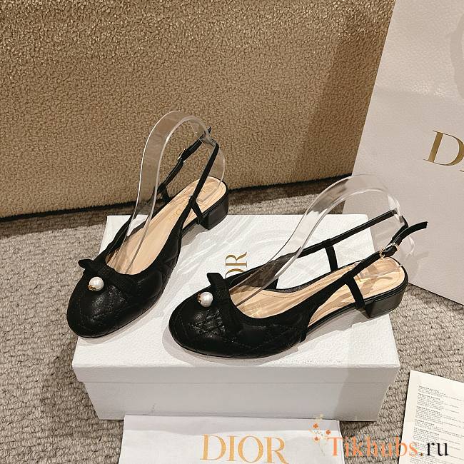 Dior Ballet Slingback Pump Black Lambskin 3cm - 1