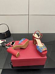 Valentino Vlogo Platform Denim Sandal Cherryfic 115mm - 5