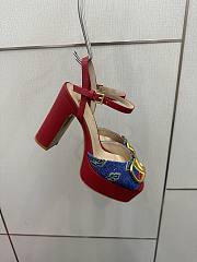 Valentino Vlogo Platform Denim Sandal Cherryfic 115mm - 3
