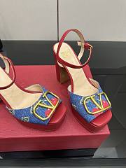 Valentino Vlogo Platform Denim Sandal Cherryfic 115mm - 2