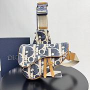 Dior Saddle Bag Blue and Beige Raffia-Effect 27x20x5cm - 1