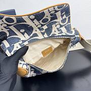 Dior Saddle Bag Blue and Beige Raffia-Effect 27x20x5cm - 4