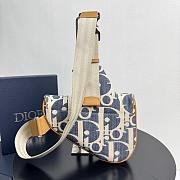 Dior Saddle Bag Blue and Beige Raffia-Effect 27x20x5cm - 3