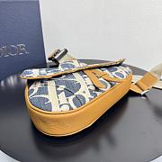 Dior Saddle Bag Blue and Beige Raffia-Effect 27x20x5cm - 2