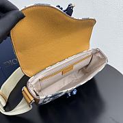 Dior Saddle Messenger Bag Blue and Beige Raffia-Effect 24x16.5x5.5cm - 5