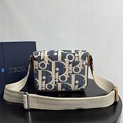 Dior Saddle Messenger Bag Blue and Beige Raffia-Effect 24x16.5x5.5cm - 3
