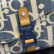 Dior Saddle Messenger Bag Blue and Beige Raffia-Effect 24x16.5x5.5cm - 2