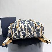 Dior Hit the Road Backpack with Flap Blue and Beige 43x43x18cm - 5