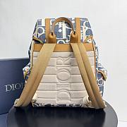 Dior Hit the Road Backpack with Flap Blue and Beige 43x43x18cm - 3