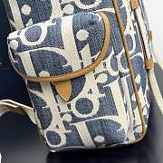 Dior Hit the Road Backpack with Flap Blue and Beige 43x43x18cm - 2