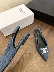 Celine Alma Flat Slingbacks Denim - 3