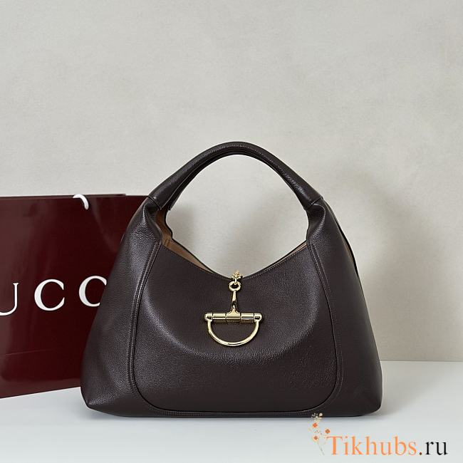 Gucci Softbit Maxi Shoulder Bag Dark Brown 46x26x16cm - 1