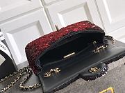 Chanel Flap Bag Sequin Black Red Gold 20cm - 6