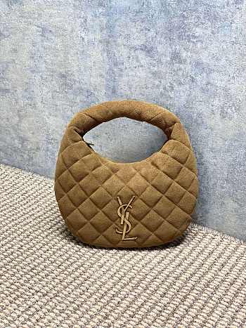 YSL Icarino Brown Suede Bag 17x13x3cm