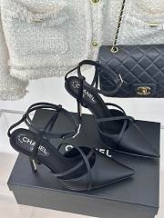 Chanel CC Ankle Strap Heels Pumps Black 10cm - 1