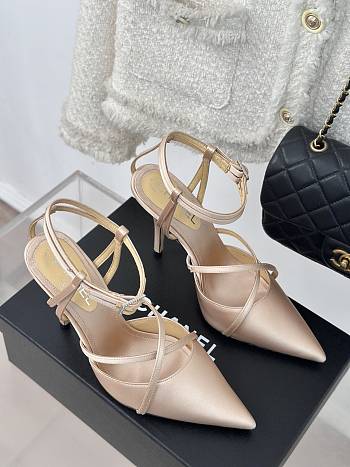 Chanel CC Ankle Strap Heels Pumps Pink 10cm