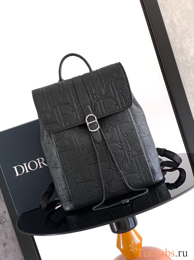 Dior Daily Backpack with Flap Black 40.5x30.5x15.5cm - 1