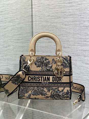 Dior Lady D-lite Dioriviera Beige Palms 24x11x20cm