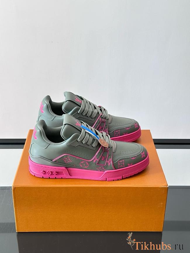 Louis Vuitton LV Trainer Sneaker Grey Pink - 1