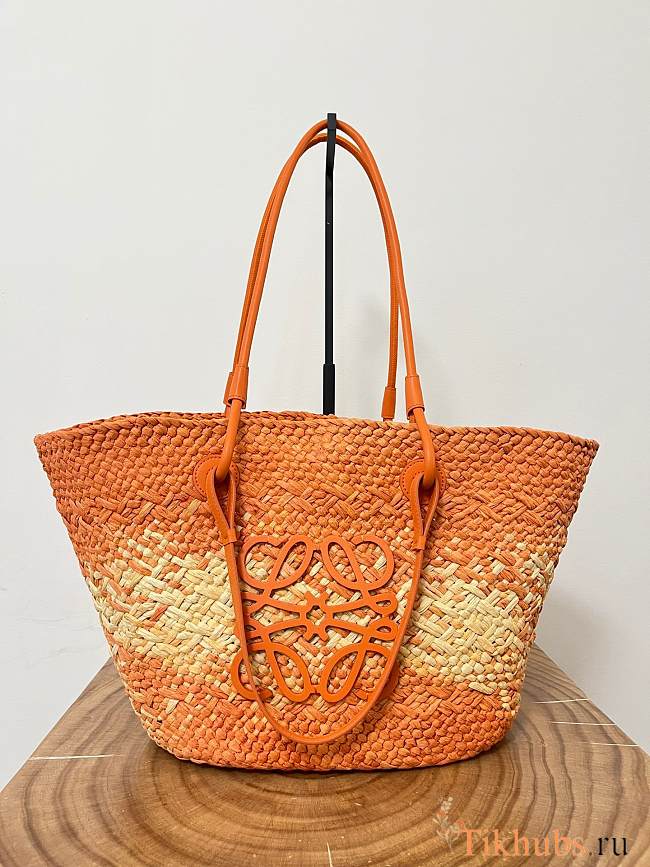 Loewe Medium Anagram Basket Bag Orange 46x24x15cm - 1