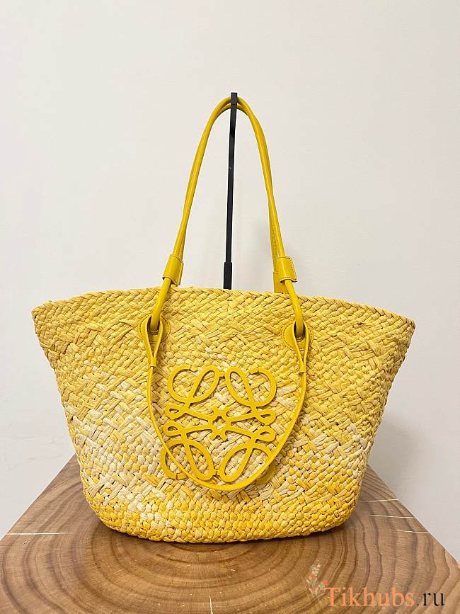 Loewe Medium Anagram Basket Bag Yellow 46x24x15cm - 1