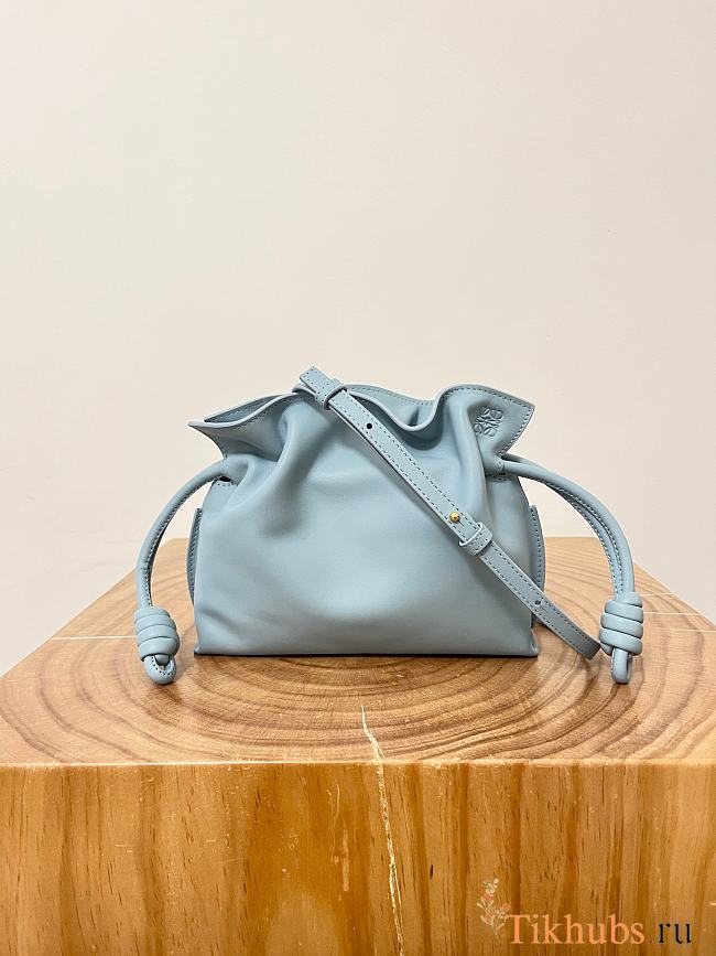 Loewe Mini Flamenco Clutch Bag Light Blue 23x18x9cm - 1