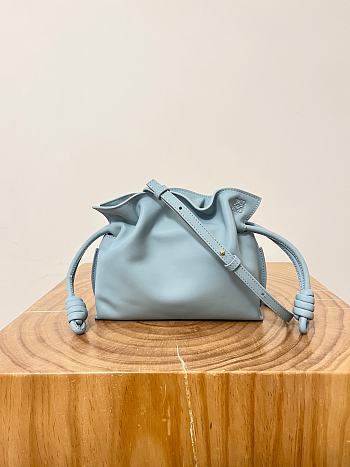 Loewe Mini Flamenco Clutch Bag Light Blue 23x18x9cm