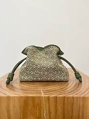 Loewe Mini Flamenco Clutch Bag Greem Anagram 23x18x9cm - 3