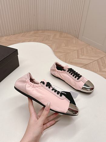 Prada Collapse Re-Nylon Suede Sneakers Metal Pink