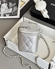 Chanel Vanity Case Silver Caviar 17x9.5x8cm - 3