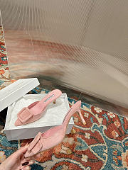 Manolo Blahnik Maysli Pink Suede Slingback Pumps 7cm - 2