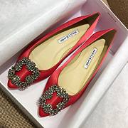Manolo Blahnik Hangisi Red Satin Pumps 1.5cm, 6.5cm, 9.5cm  - 3