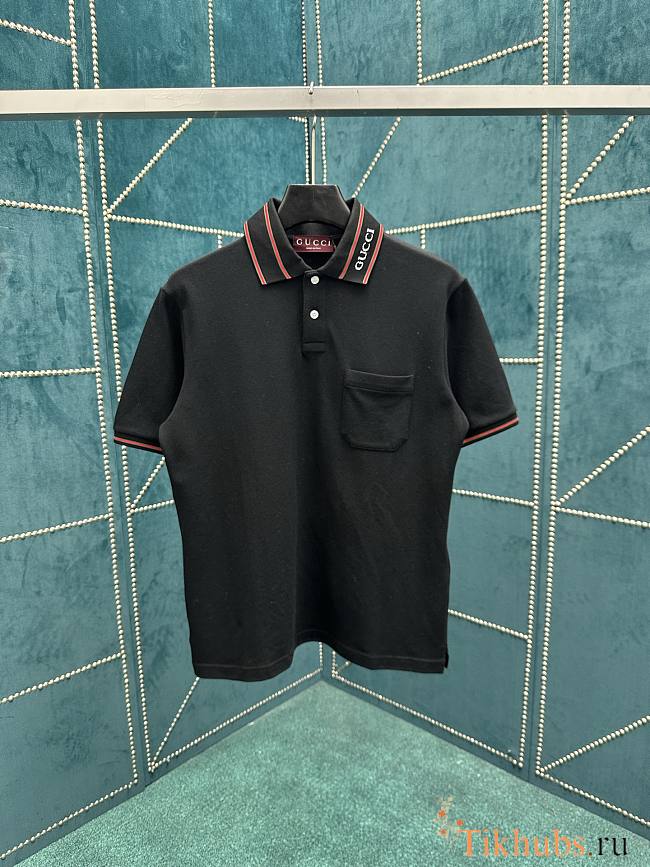 Gucci Cotton Piquet With Web Polo - 1