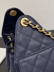 Chanel 25 Small Handbag Navy Blue Calfskin Gold 30x26x14cm - 6
